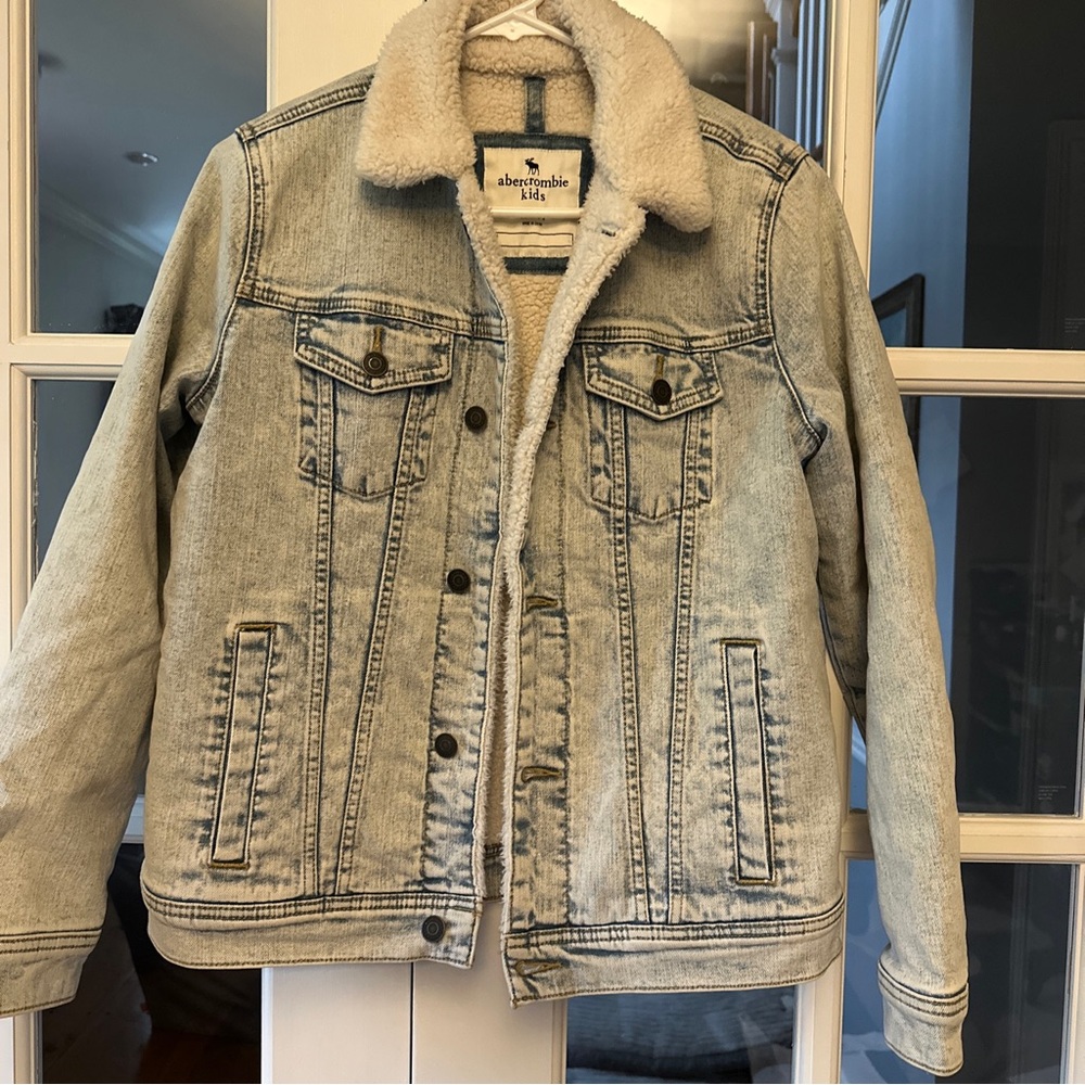 Abercrombie Kids Denim Fleece Trucker Jacket 13/14